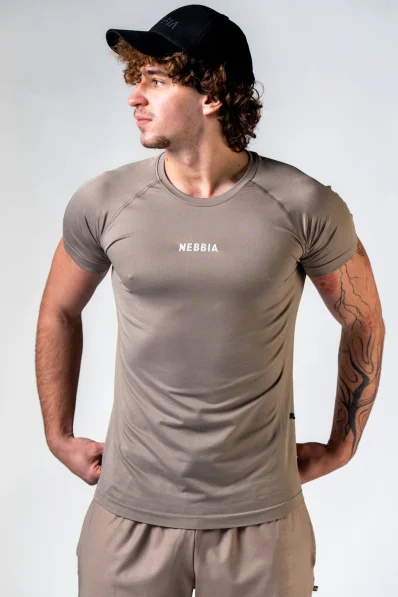 NEBBIA Seamless t-shirt with short sleeves POWER beige