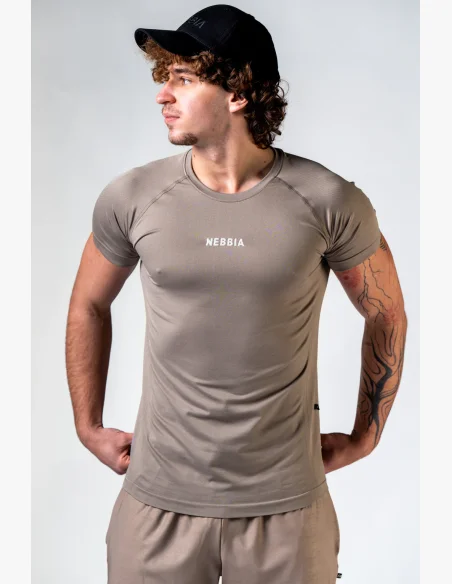 NEBBIA Seamless t-shirt with short sleeves POWER beige