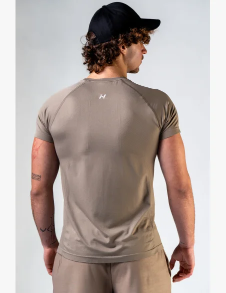 NEBBIA Seamless t-shirt with short sleeves POWER beige