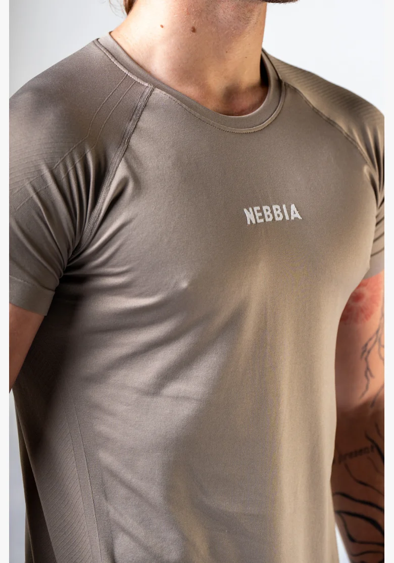 NEBBIA Seamless t-shirt with short sleeves POWER beige