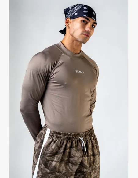 NEBBIA Seamless long-sleeved t-shirt POWER beige