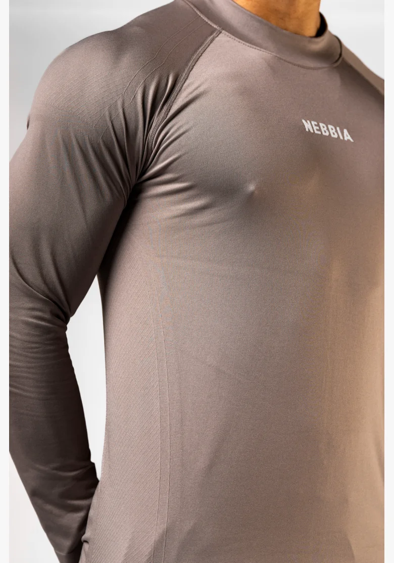 NEBBIA Seamless long-sleeved t-shirt POWER beige