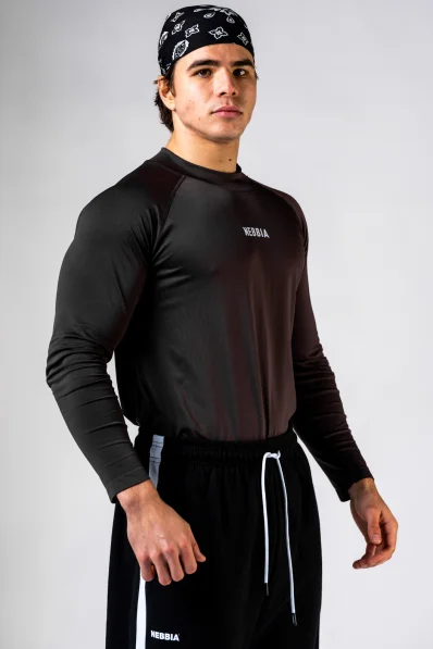 NEBBIA Seamless long-sleeved POWER T-shirt black