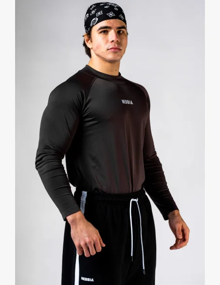 NEBBIA Seamless long-sleeved POWER T-shirt black