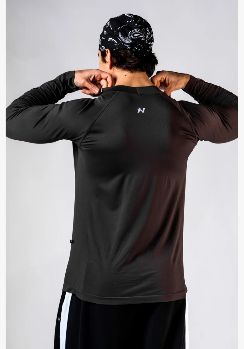 NEBBIA Seamless long-sleeved POWER T-shirt black
