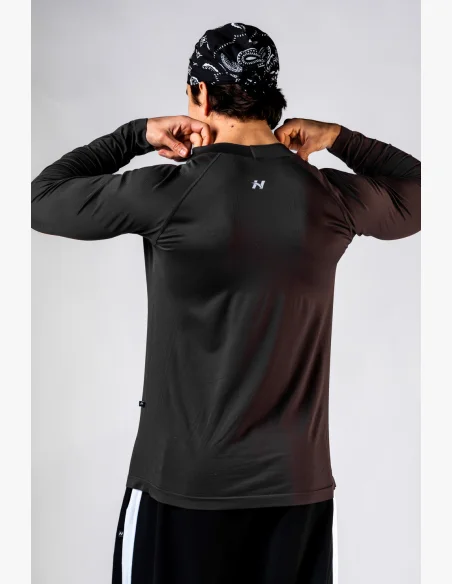 NEBBIA Seamless long-sleeved POWER T-shirt black