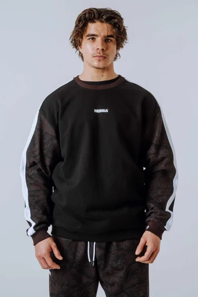 NEBBIA Relaxed fit sweatshirt POWER Camo dark
