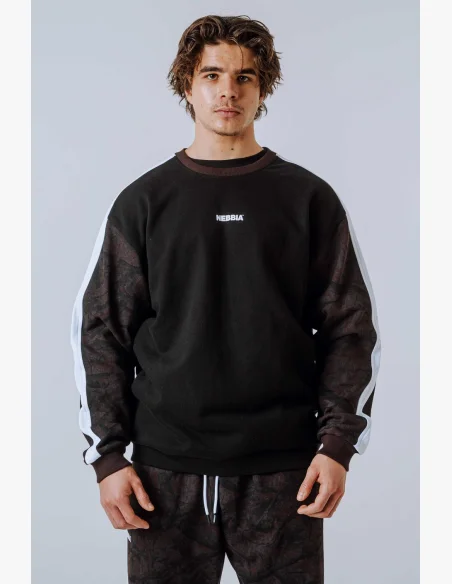 NEBBIA Relaxed fit sweatshirt POWER Camo dark