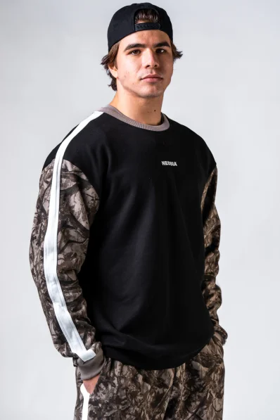 NEBBIA Relaxed fit sweatshirt POWER Camo faded