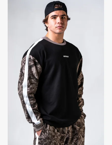 NEBBIA Relaxed fit sweatshirt POWER Camo faded