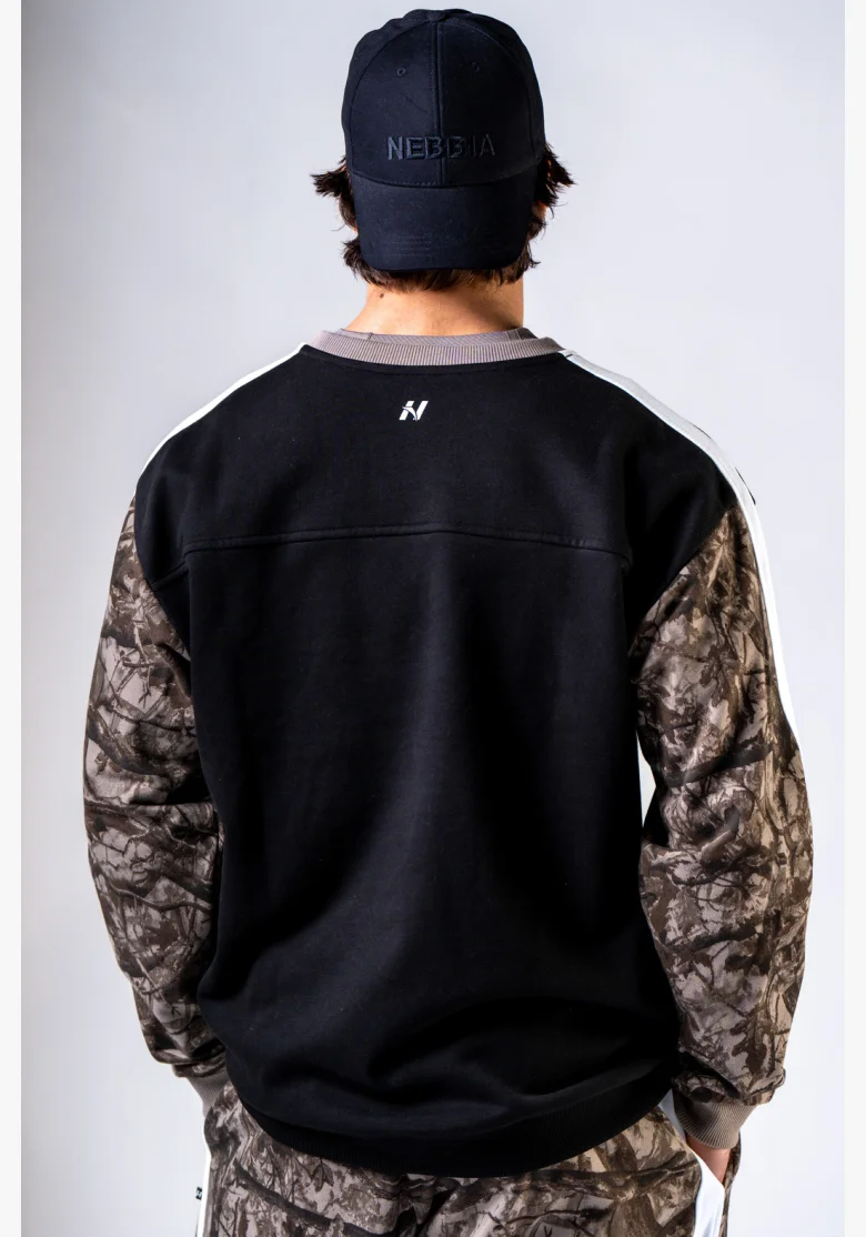 NEBBIA Relaxed fit sweatshirt POWER Camo faded