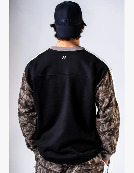 NEBBIA Relaxed fit sweatshirt POWER Camo faded