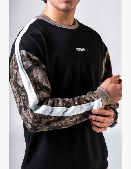 NEBBIA Relaxed fit sweatshirt POWER Camo faded