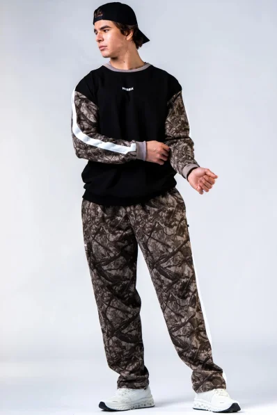 NEBBIA Relaxed fit sweatpants POWER camo pale