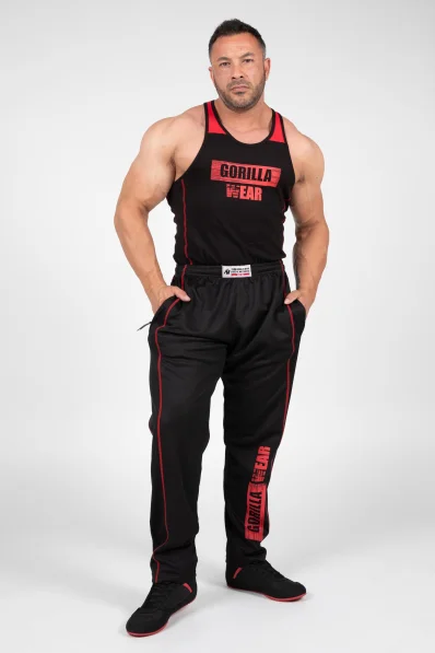 Gorilla Wear Men's Sweatpants Wallace Mesh - Black/Red