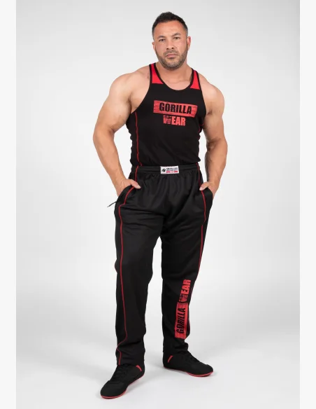 Gorilla Wear Men's Sweatpants Wallace Mesh - Black/Red