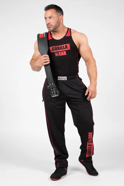 Gorilla Wear Men's Sweatpants Wallace Mesh - Black/Red 2