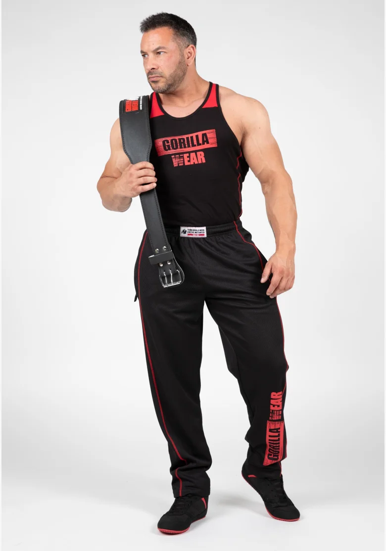 Gorilla Wear Men's Sweatpants Wallace Mesh - Black/Red