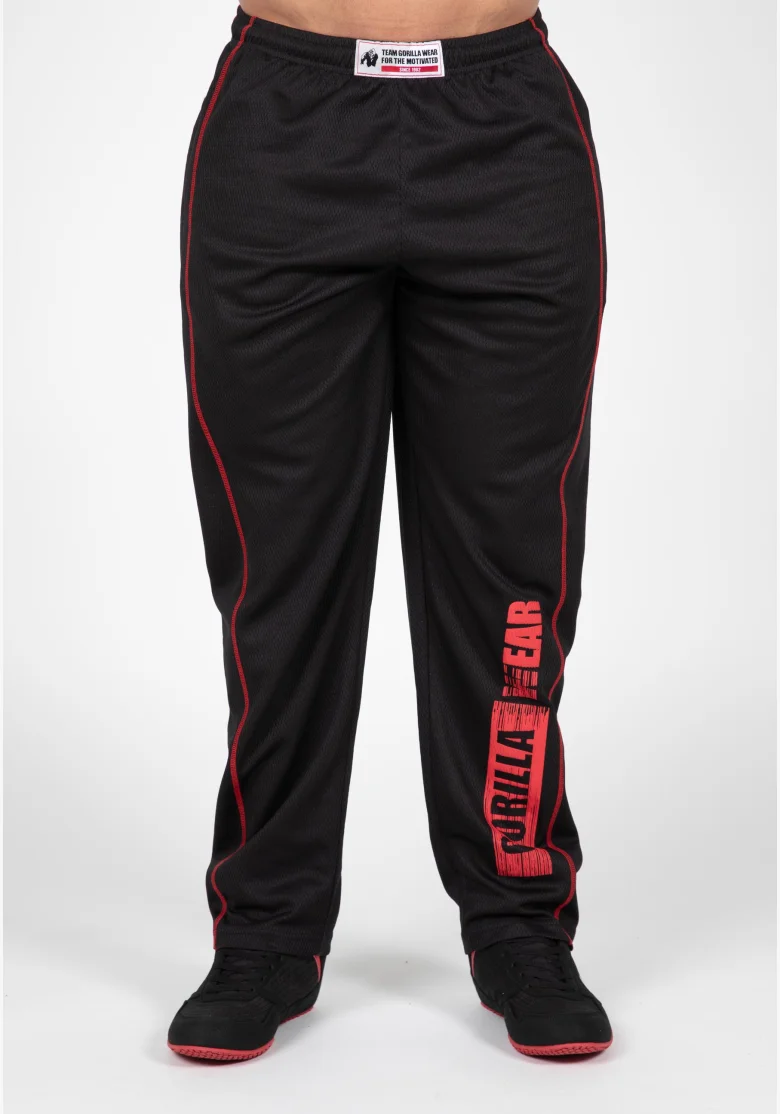 Gorilla Wear Men's Sweatpants Wallace Mesh - Black/Red