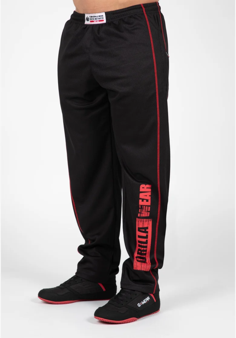 Gorilla Wear Men's Sweatpants Wallace Mesh - Black/Red