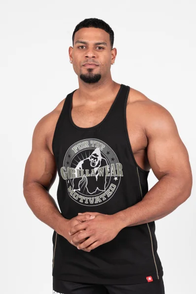 Gorilla Wear men's tank top Casper Stringer – black / green