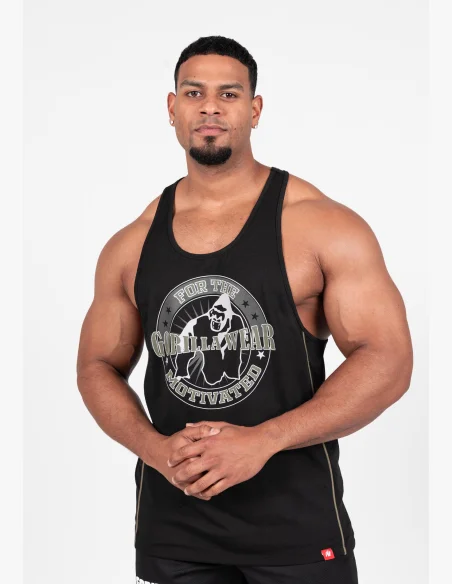 Gorilla Wear men's tank top Casper Stringer – black / green