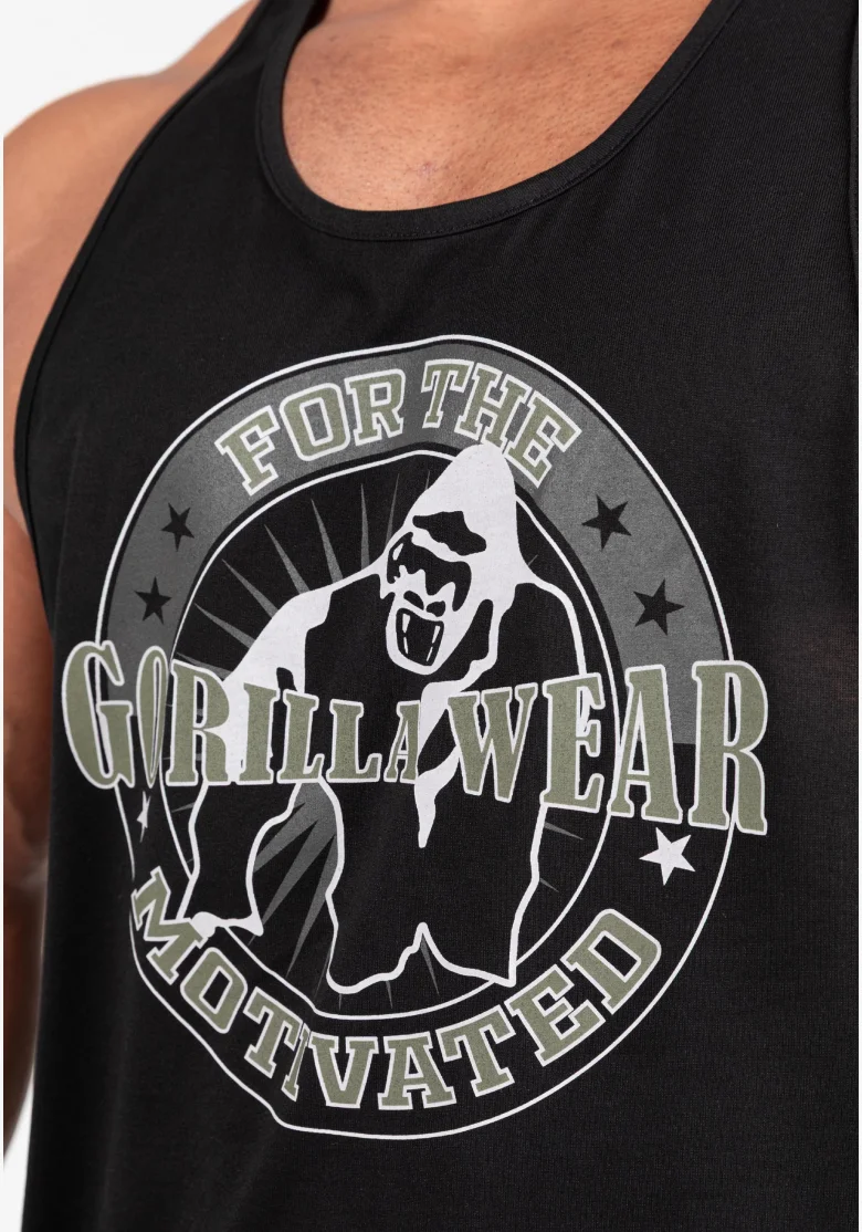 Gorilla Wear men's tank top Casper Stringer – black / green