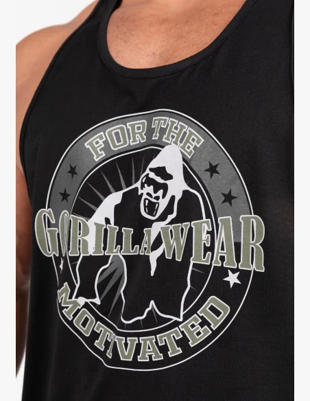 Gorilla Wear men's tank top Casper Stringer – black / green