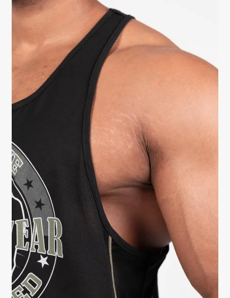 Gorilla Wear men's tank top Casper Stringer – black / green