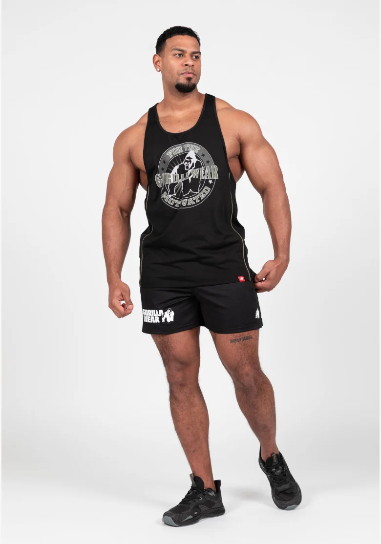 Gorilla Wear men's tank top Casper Stringer – black / green